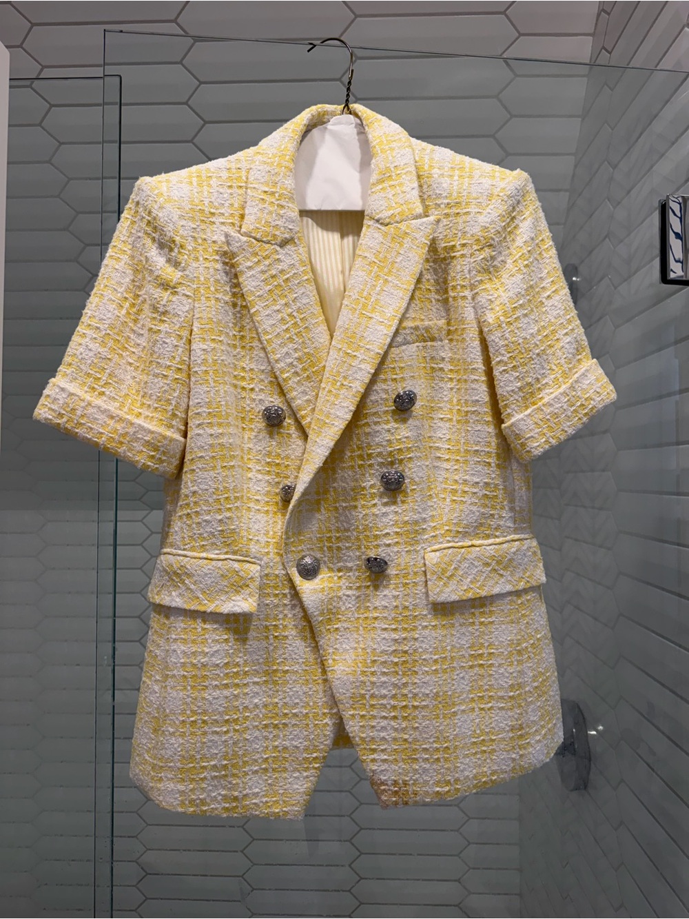 Veronica Beard Yellow Tweed Blazer set - Picture 3 of 5